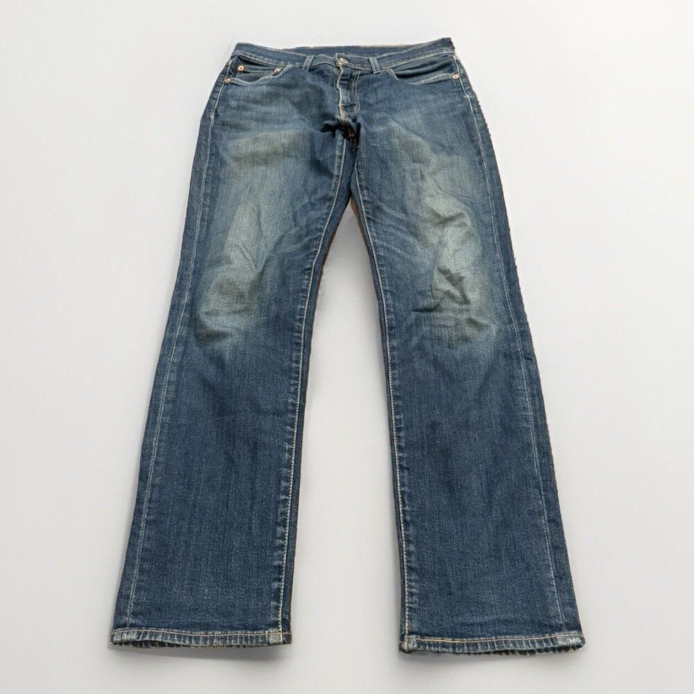 Levis Premium LOT 541 Mens Blue Big E Dark Wash Straight Pants Jeans Size 31x32